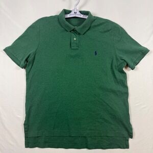 Polo Ralph Lauren Mens Large Green Classic Fit Cotton Polo Shirt